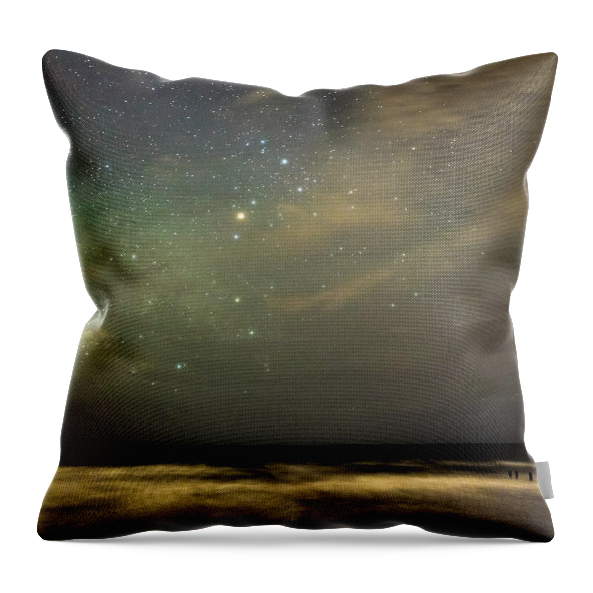 Beach Throw Pillow featuring the photograph Milky Way over Folly Beach by Keith Allen