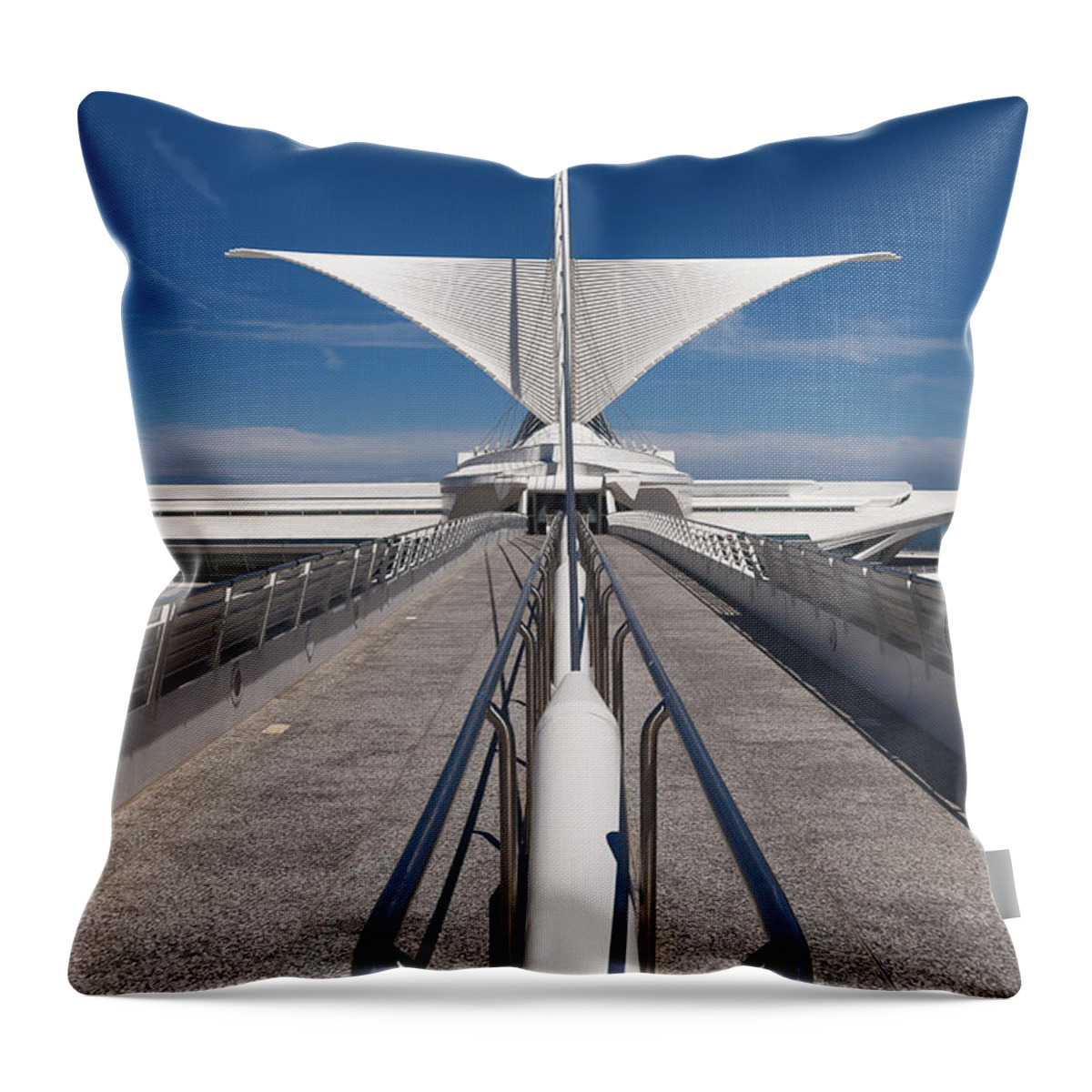 Milwaukee Art Museum Throw Pillow featuring the photograph Milwaukee Art Museum by Paul Plaine