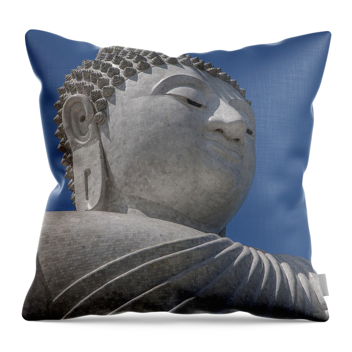 Scenic Throw Pillow featuring the photograph Ming Mongkol Buddha Big Buddha of Phuket DTHP041 by Gerry Gantt