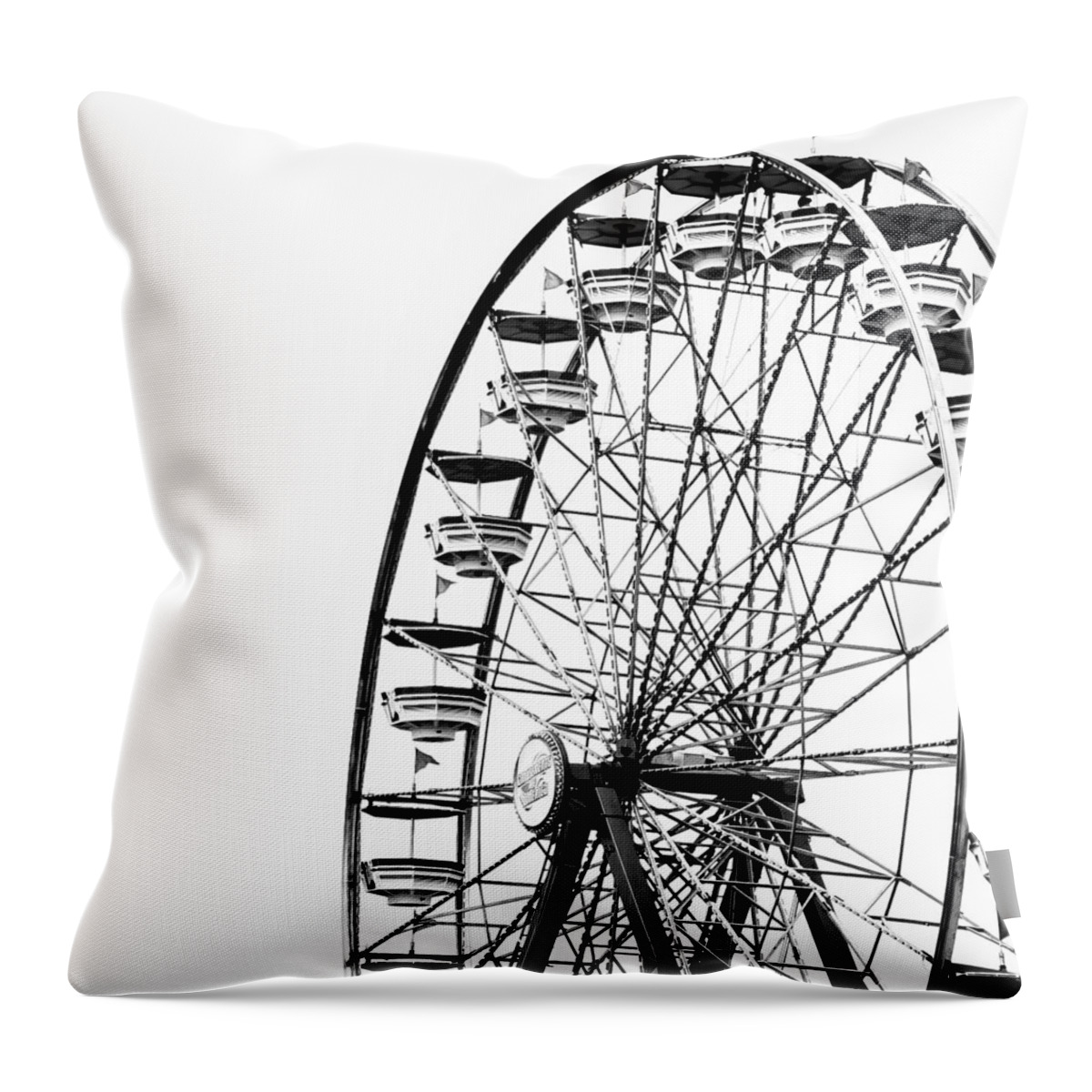 Wheel Throw Pillow featuring the photograph Minimalist Ferris Wheel - Square by Jon Woodhams