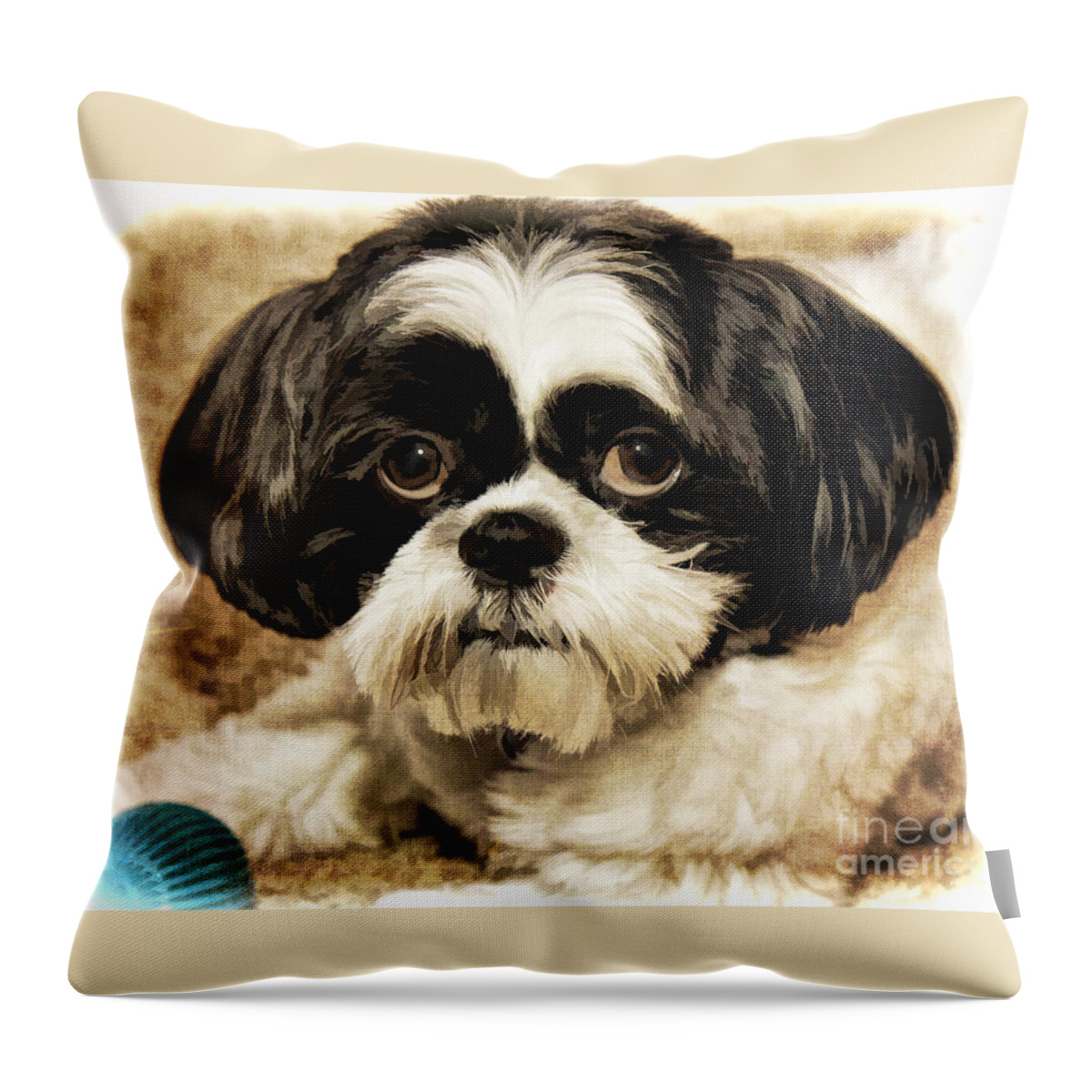 Dogs Throw Pillow featuring the photograph Miss Mini by Pam Holdsworth