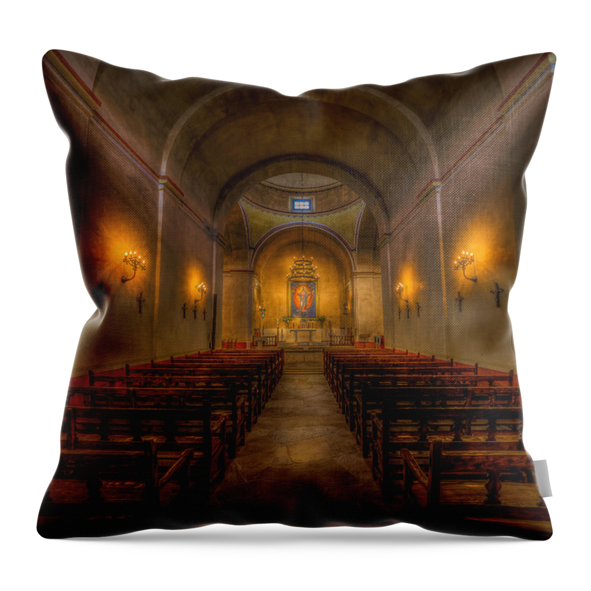 Mission Concepcion Throw Pillow featuring the photograph Mission Concepcion by David Morefield
