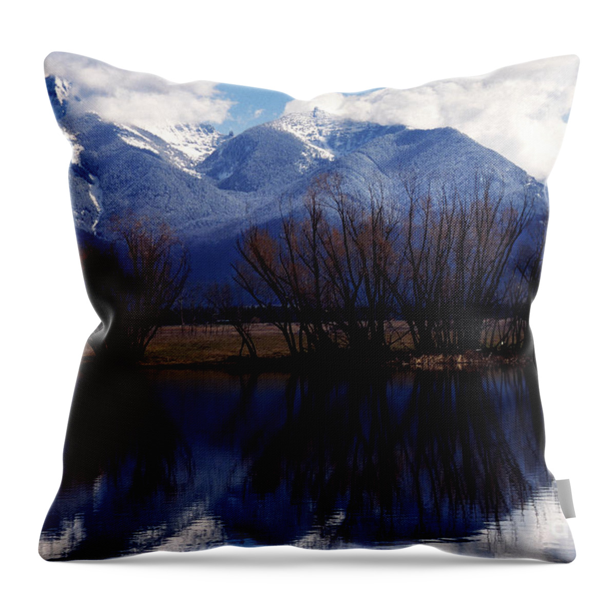Mission Mountains Throw Pillow featuring the photograph Mission Mountains Montana by Thomas R Fletcher