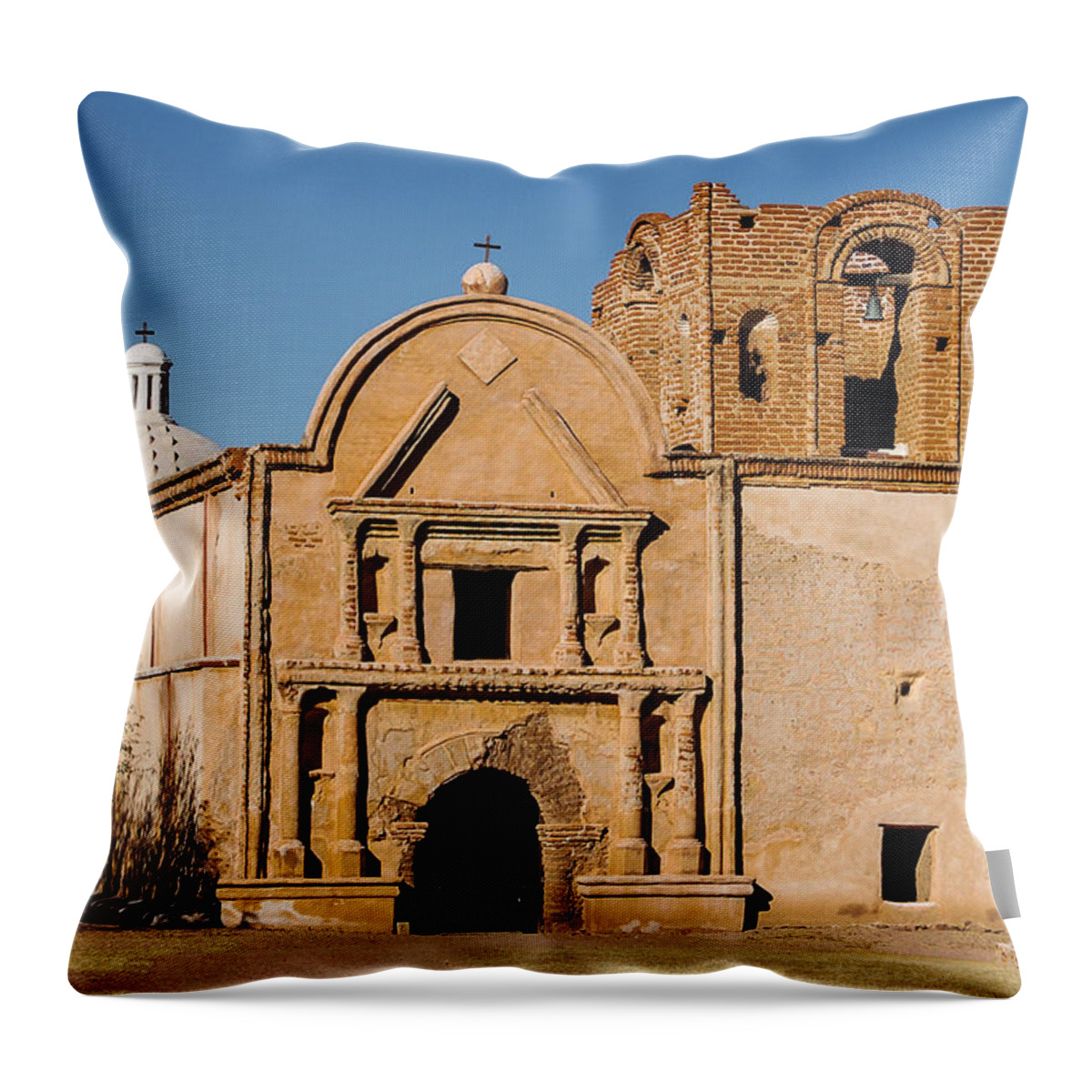 Dakota Throw Pillow featuring the photograph Mission San Jose de Tumacacori by Greni Graph