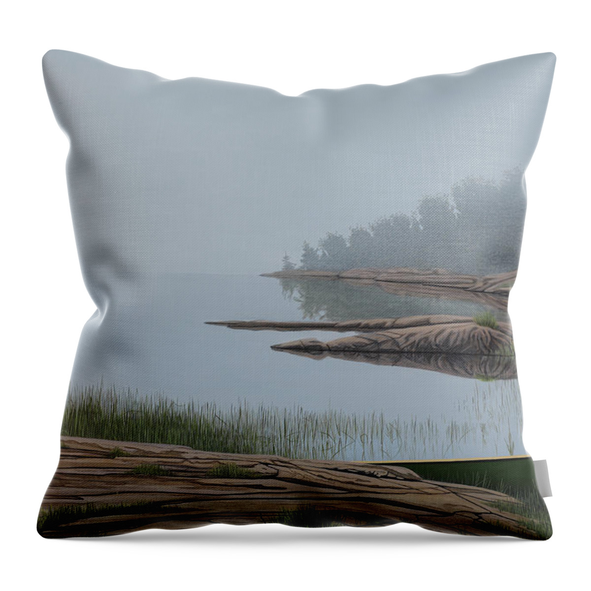 Landscapes Throw Pillow featuring the painting Mistified by Kenneth M Kirsch