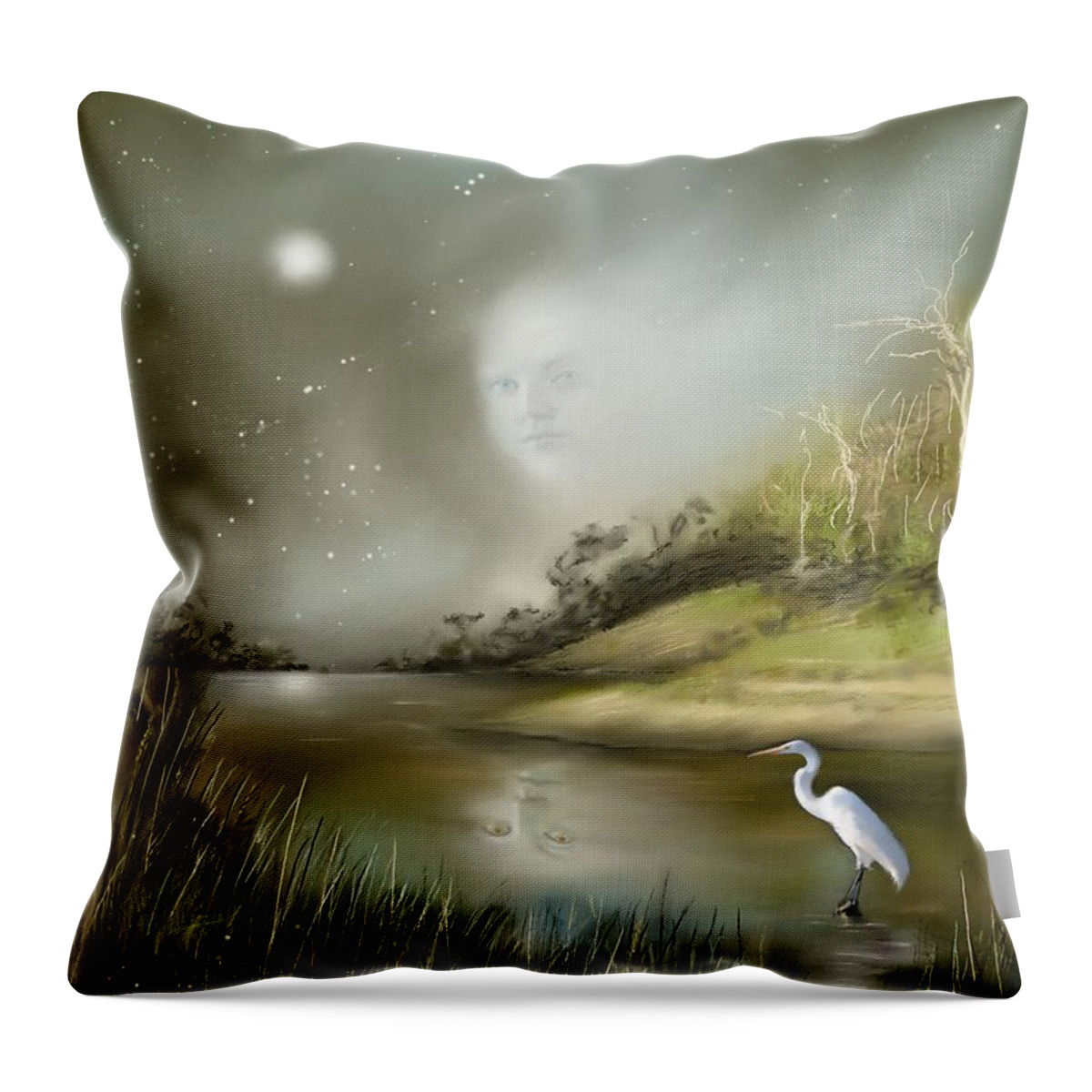 Mistress Throw Pillow featuring the painting Mistress of the Glade by Artificium -