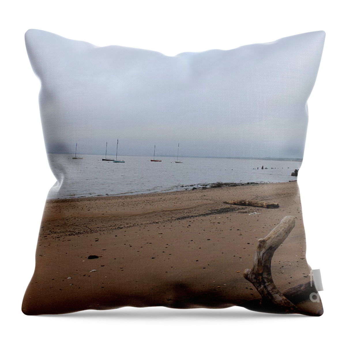 Sailboat Harbor Throw Pillow featuring the photograph Misty Harbor by David Jackson