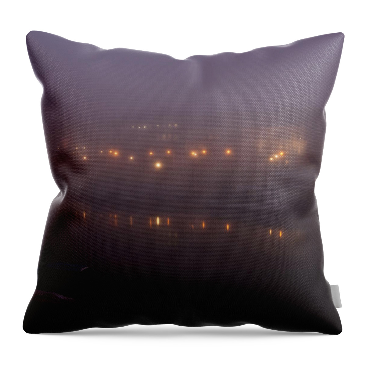 Richmond Throw Pillow featuring the photograph Misty Richmond upon Thames by Maj Seda
