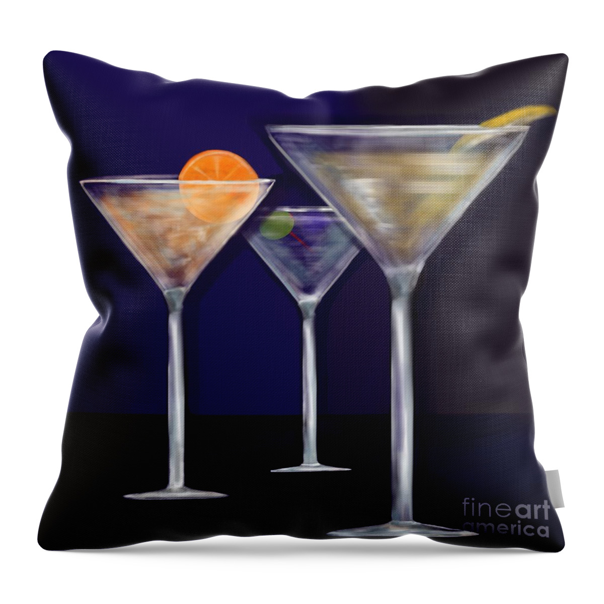 Alcohol Throw Pillow featuring the digital art Mixed Martini's by Christine Fournier