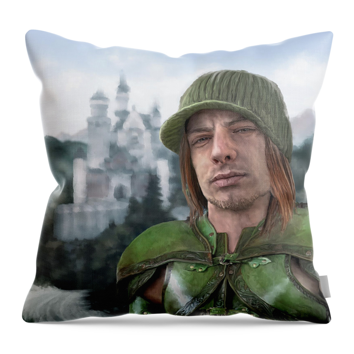 Portrait Throw Pillow featuring the digital art Modern Elf by Rick Mosher