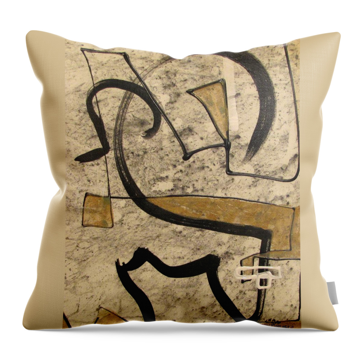 Abstract Throw Pillow featuring the painting Monarch by Carole Johnson