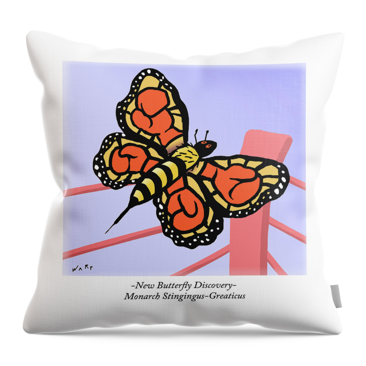 Monarch Stingingus-greaticus Throw Pillow