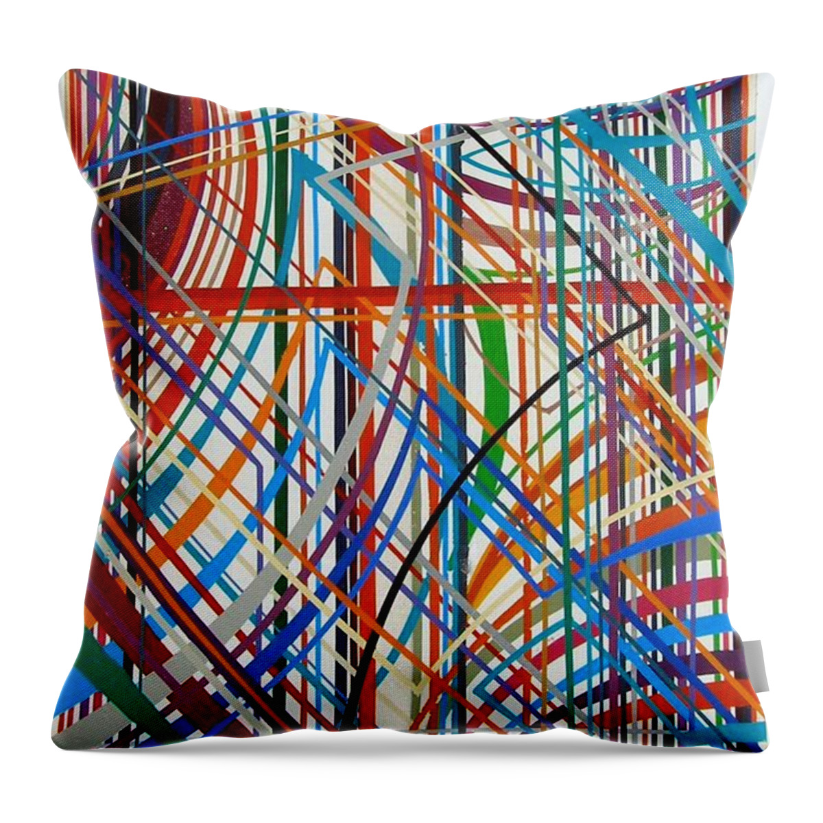 Pinstriping Throw Pillow featuring the painting Monday Morning by Alan Johnson