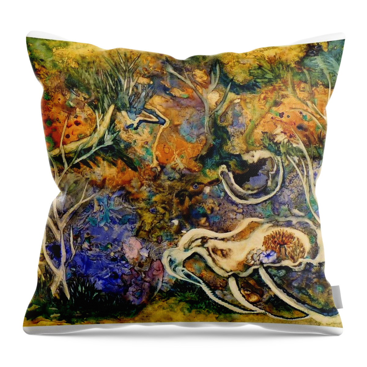 Ksg Throw Pillow featuring the painting Monet Under Water by Kim Shuckhart Gunns