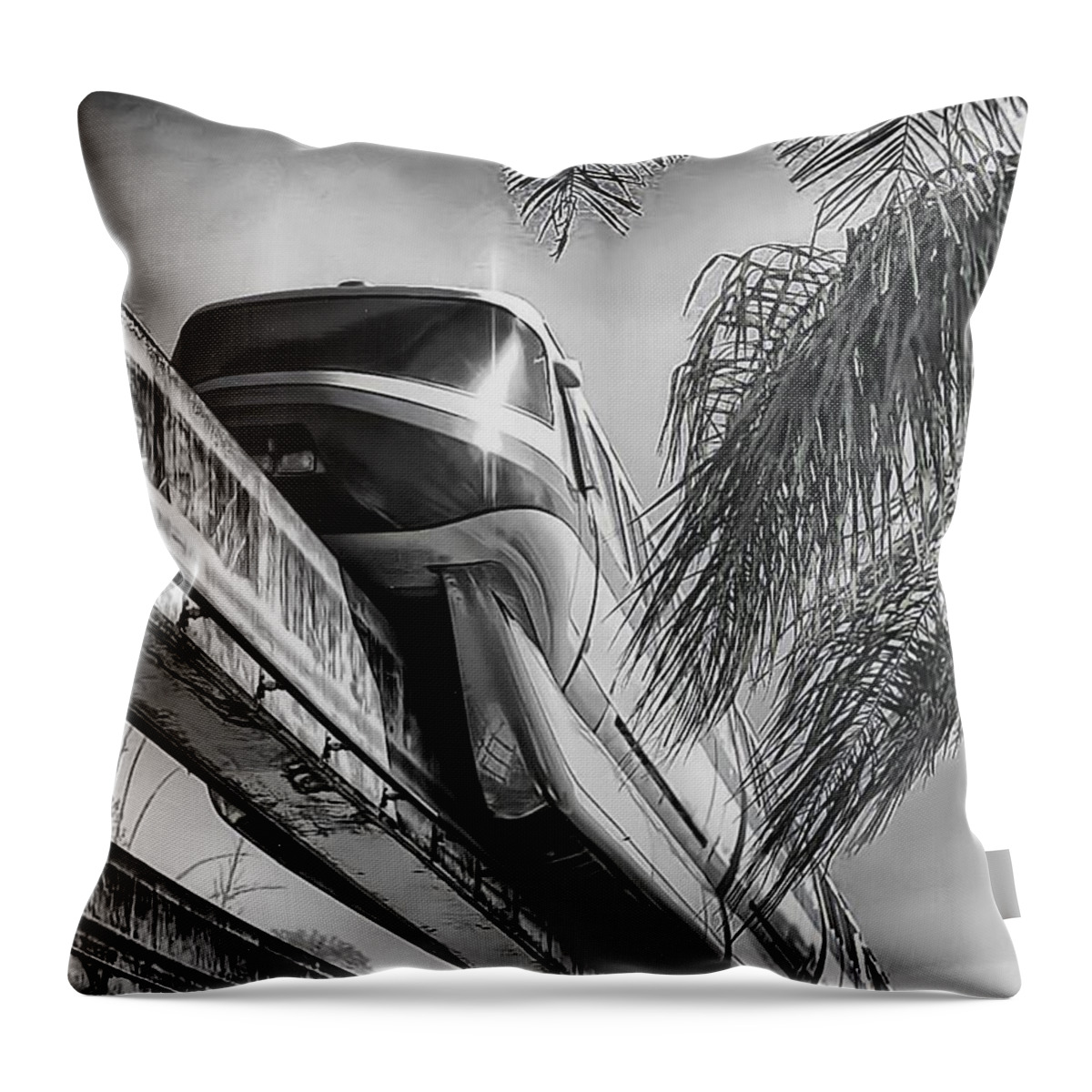 Monorail Throw Pillow featuring the photograph Monorail by Joyce Baldassarre