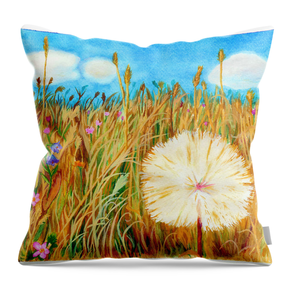 C Sitton Paintings Throw Pillow featuring the painting Montana Hike by C Sitton