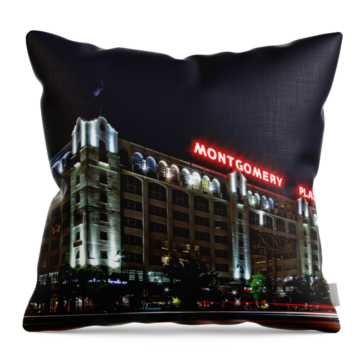Montgomery Plaza Throw Pillow featuring the photograph Montgomery Plaza Fort Worth by Jonathan Davison