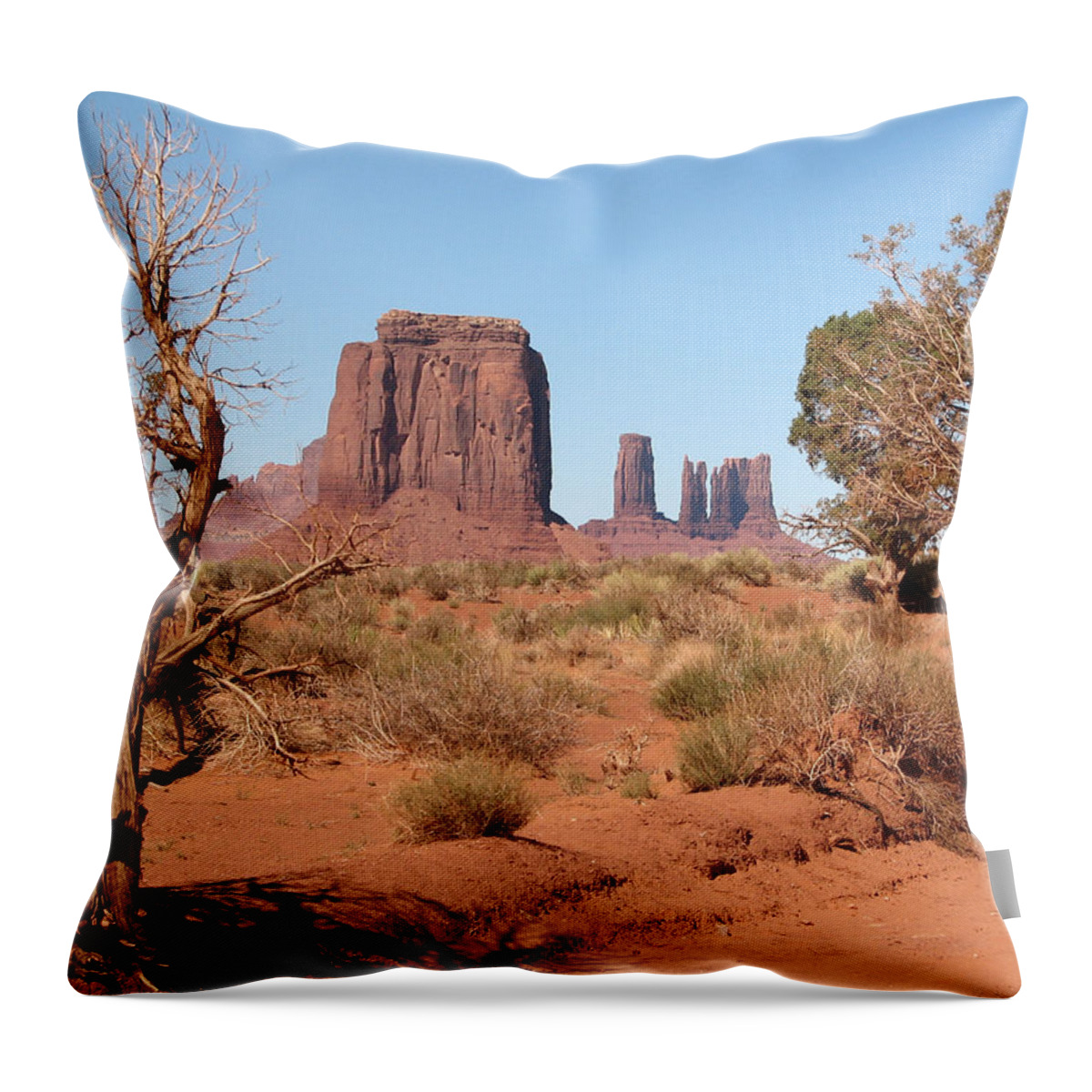 Monument Valley Throw Pillow featuring the photograph Monument Valley by Sue Leonard