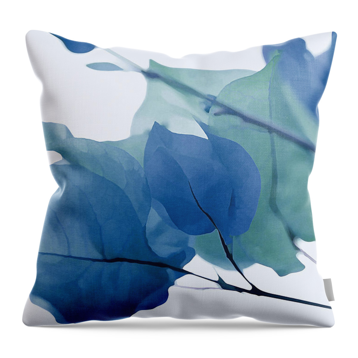 Bougainvillea Throw Pillow featuring the photograph Moody Blues Bougainvillea by Fraida Gutovich