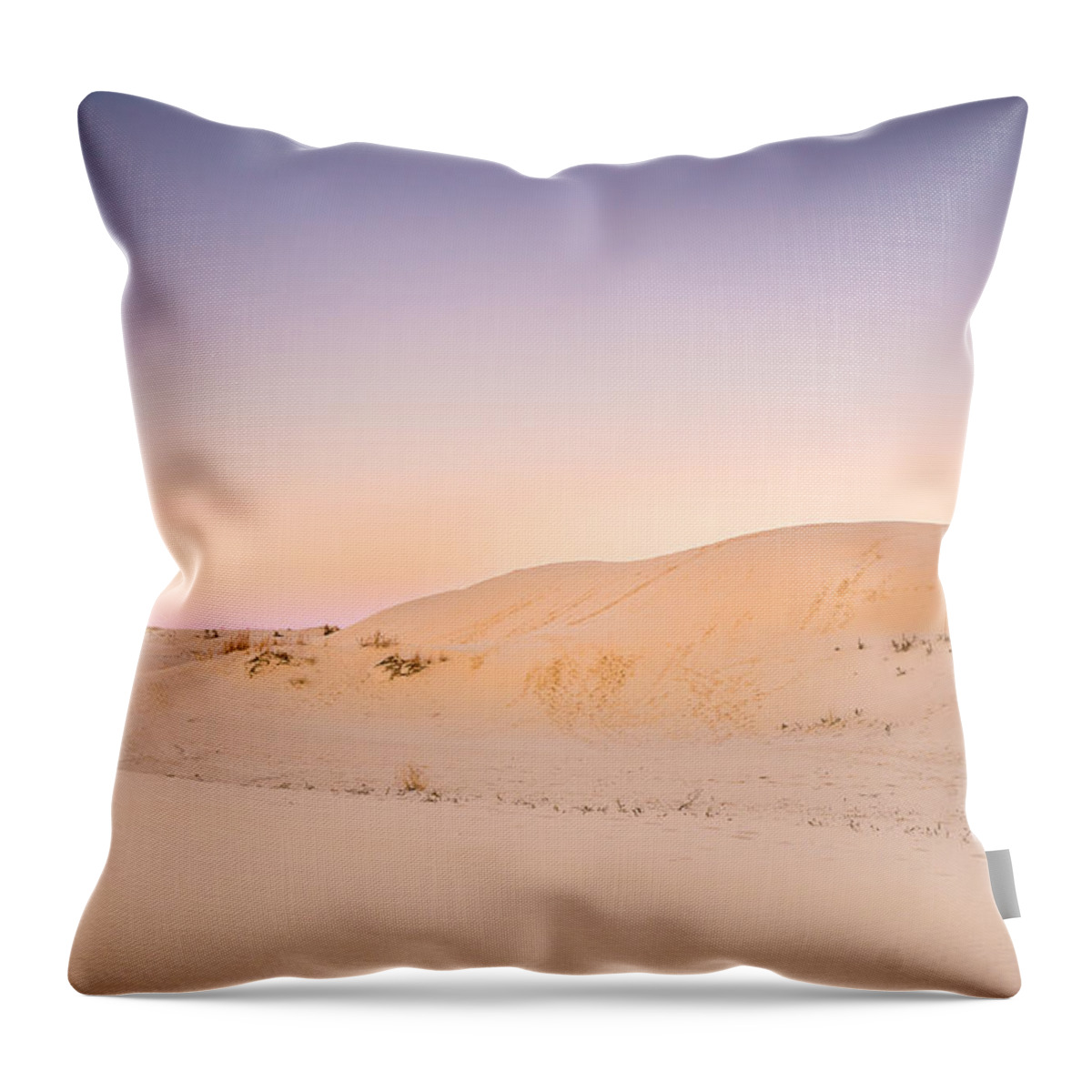 Sands Throw Pillow featuring the photograph Moon and Sand Dune in Twilight by Ellie Teramoto