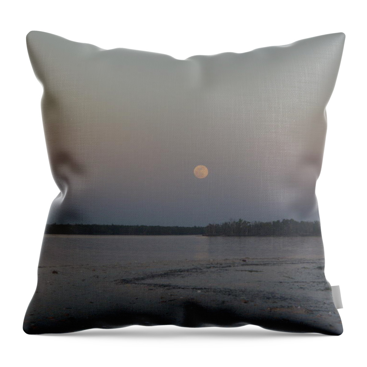 Moon Throw Pillow featuring the photograph Moon Haze by Robert Nickologianis