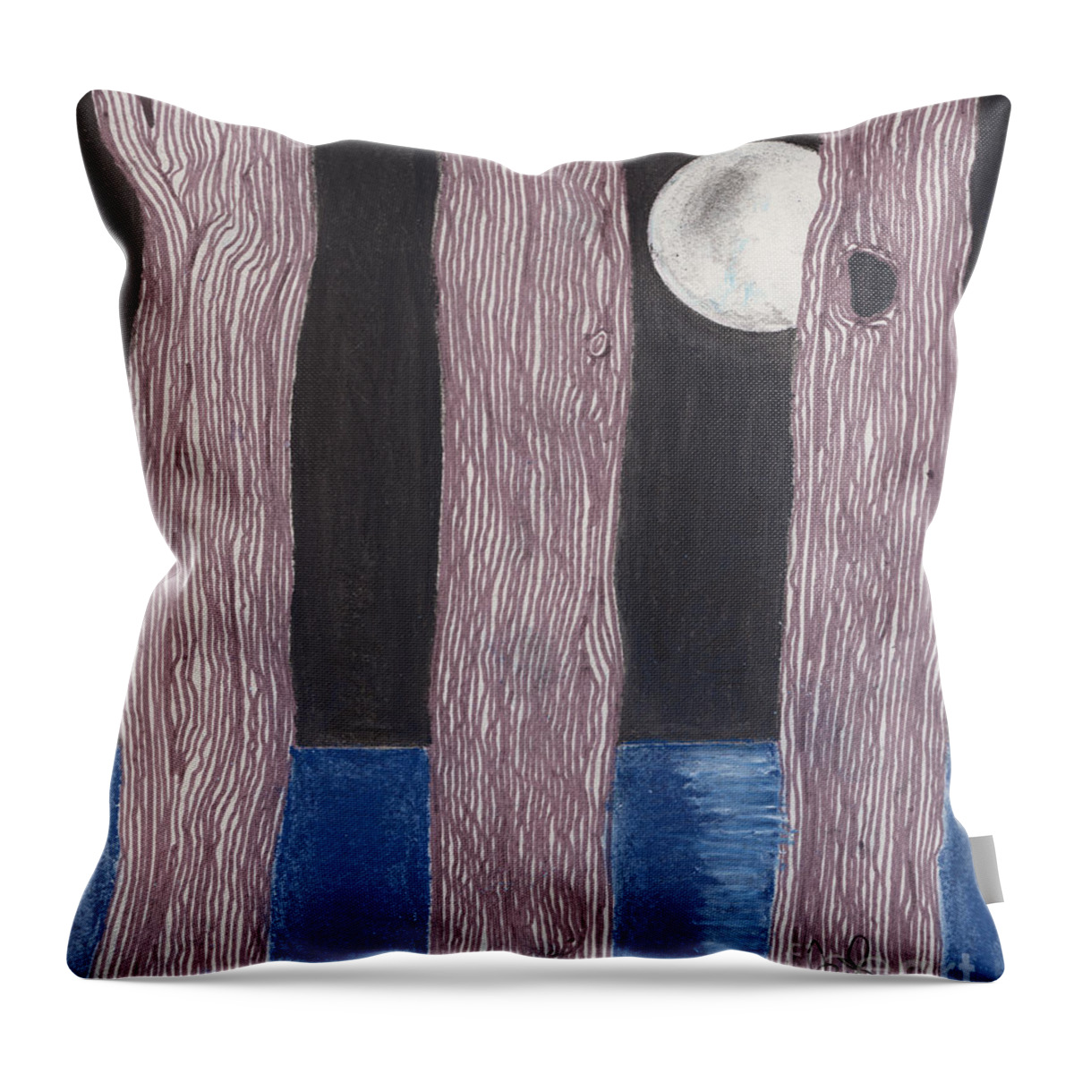 Trees Throw Pillow featuring the mixed media Moon Light by David Jackson