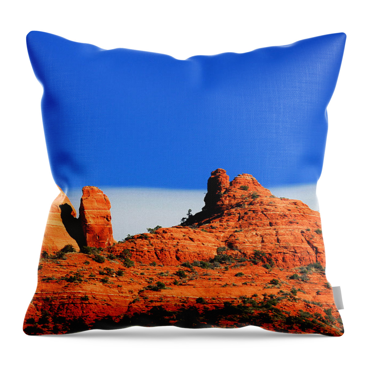 Moon Throw Pillow featuring the photograph Moon Over Sedona by Tom Kelly