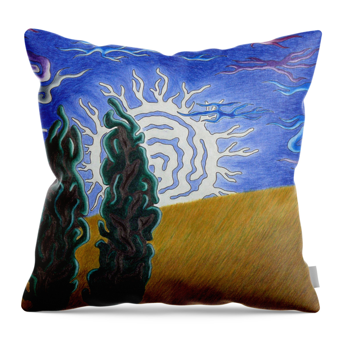Moonshine Throw Pillow featuring the drawing Moonlight by Andreas Berthold