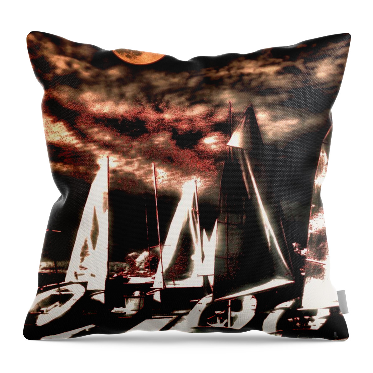 Moon Throw Pillow featuring the tapestry - textile Moonlight Cruise by Robert McCubbin