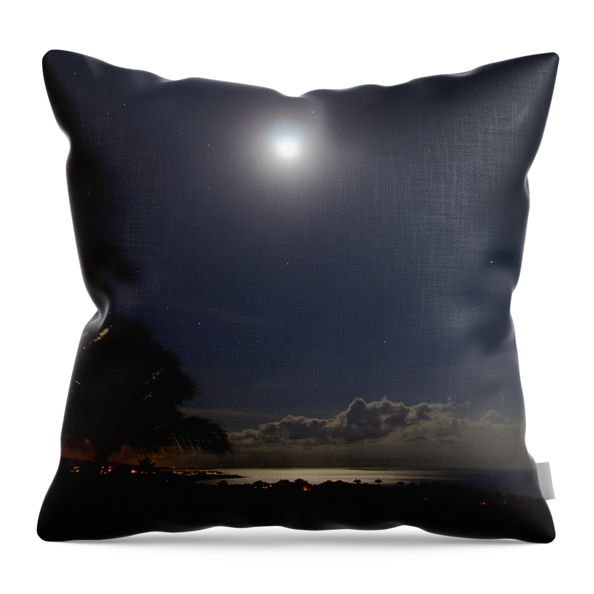 Moon Throw Pillow featuring the photograph Moonlit Bay by Daniel Murphy