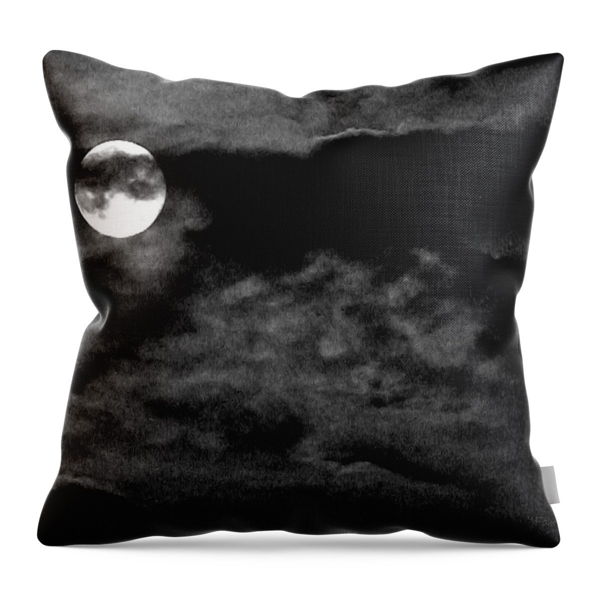 Nature Throw Pillow featuring the photograph Moonlit clouds by Harold Zimmer