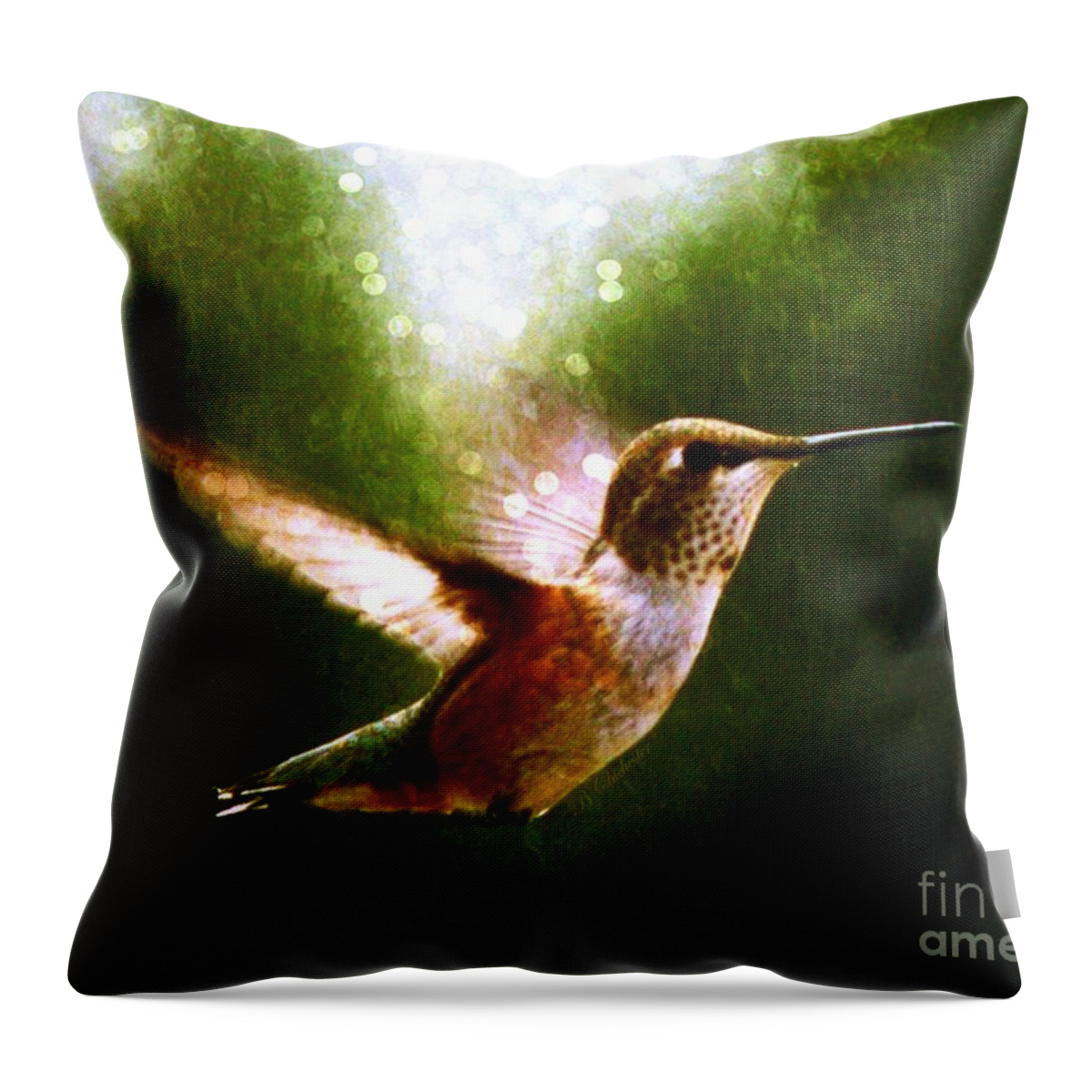 Wall Throw Pillow featuring the painting Moonlit Iridescence by Barbara Chichester