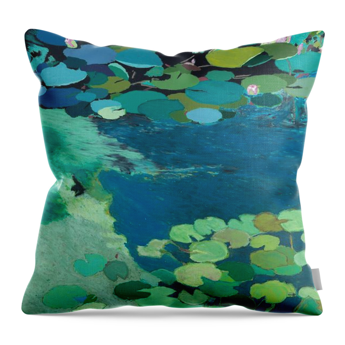 Landscape Throw Pillow featuring the painting Moonlit Shadows by Allan P Friedlander