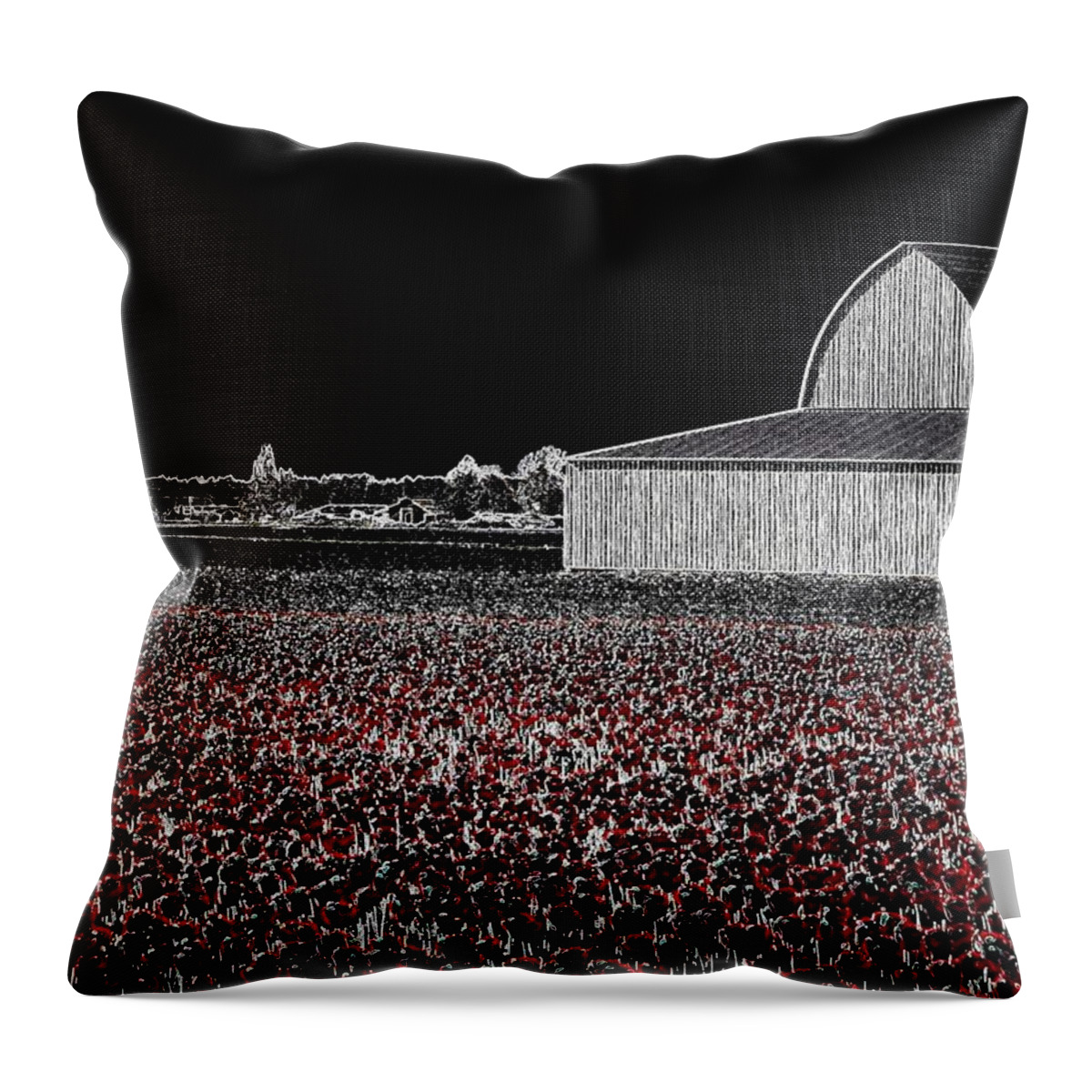 Tulips Throw Pillow featuring the digital art Moonlit Tulips by Will Borden