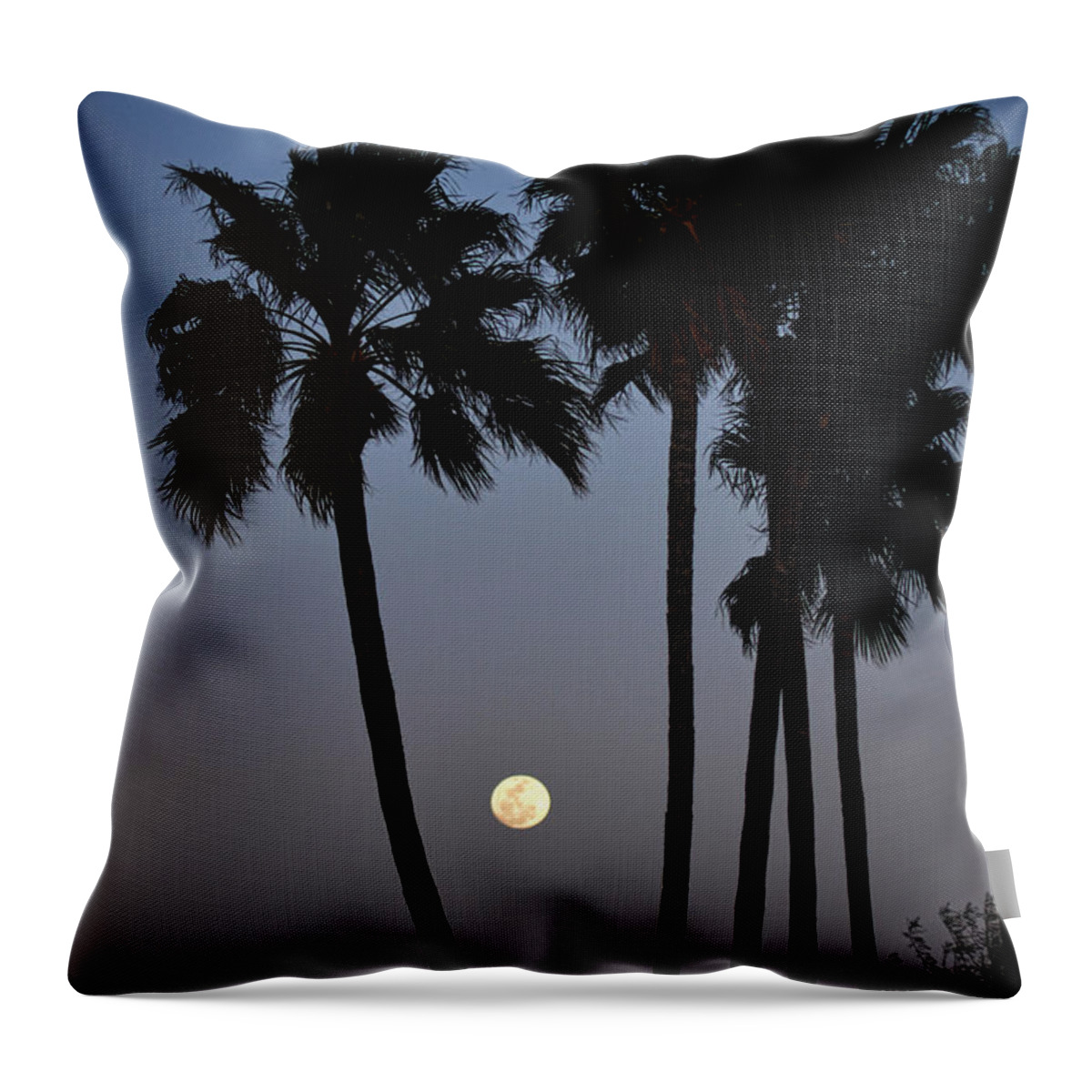 Moon Throw Pillow featuring the photograph Moonrise over Tucson by Michael McGowan