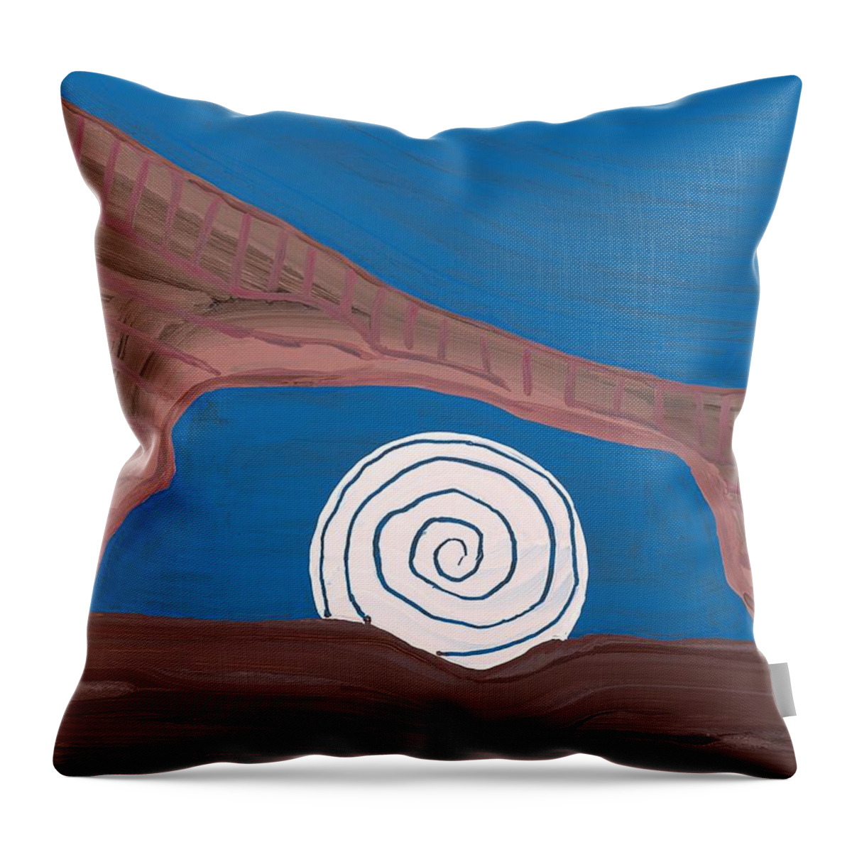 Painting Throw Pillow featuring the painting Moonscape original painting by Sol Luckman