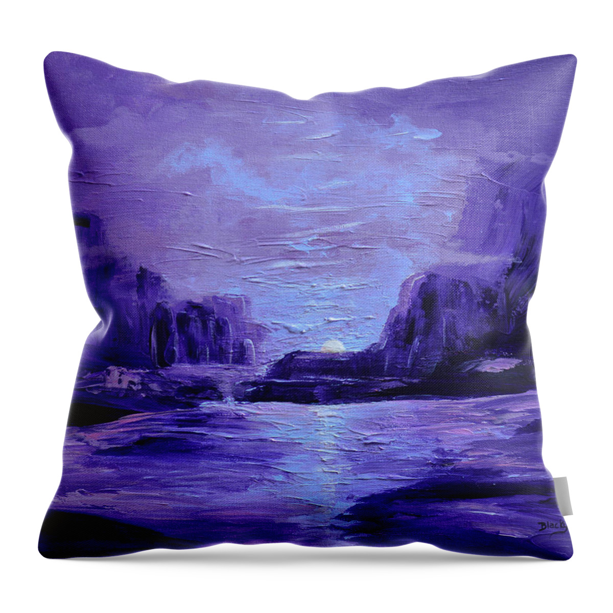 Moon Throw Pillow featuring the painting Moonshine by Donna Blackhall