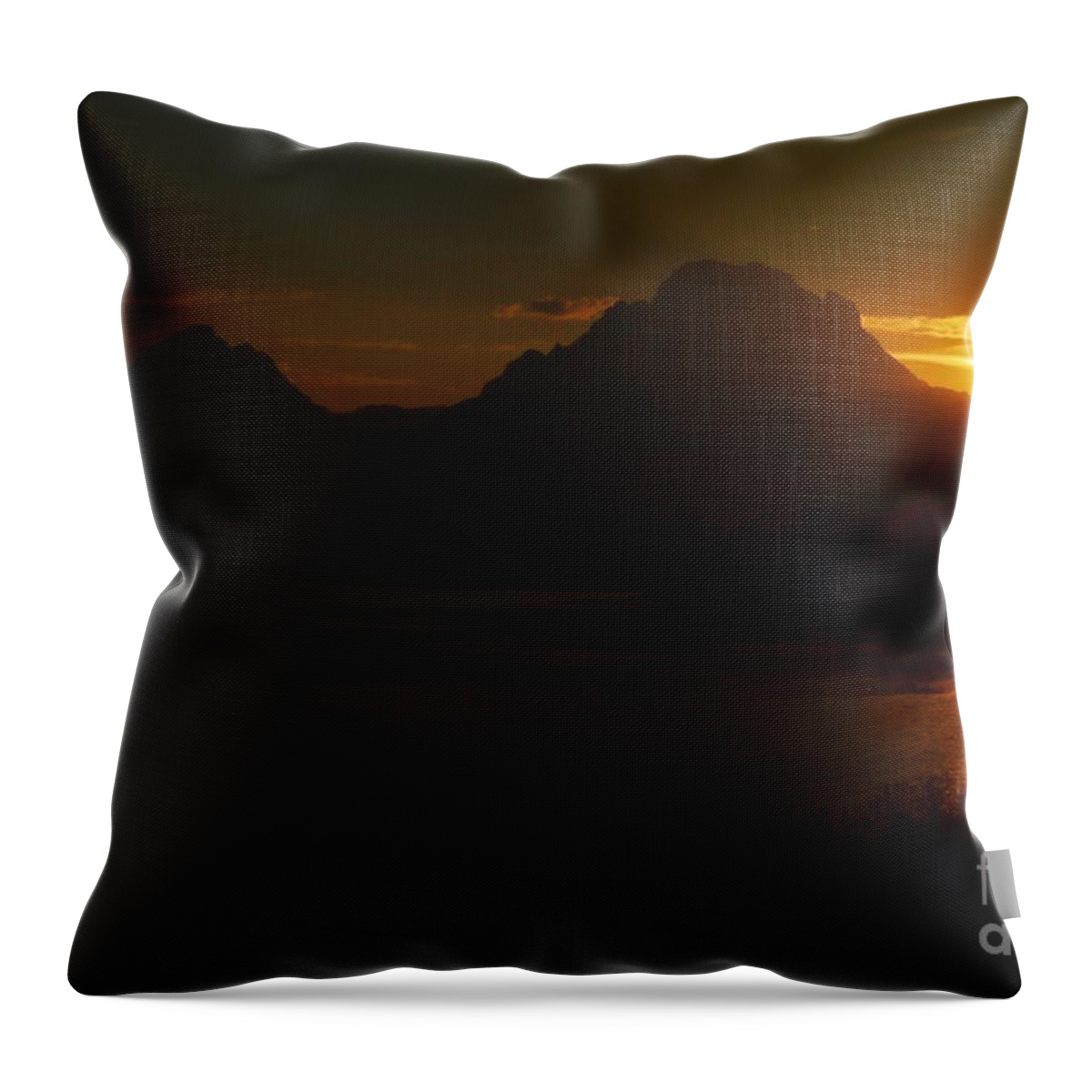 Sunset Throw Pillow featuring the photograph Moran Sunset by Deanna Cagle