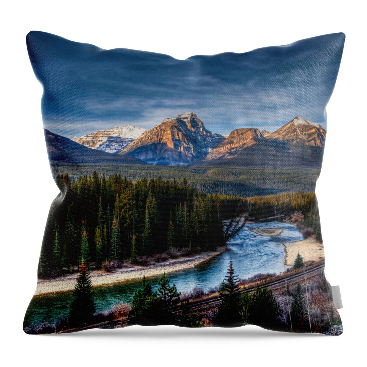 Alberta Canada Throw Pillow featuring the photograph Morant's Curve by Brandon Smith