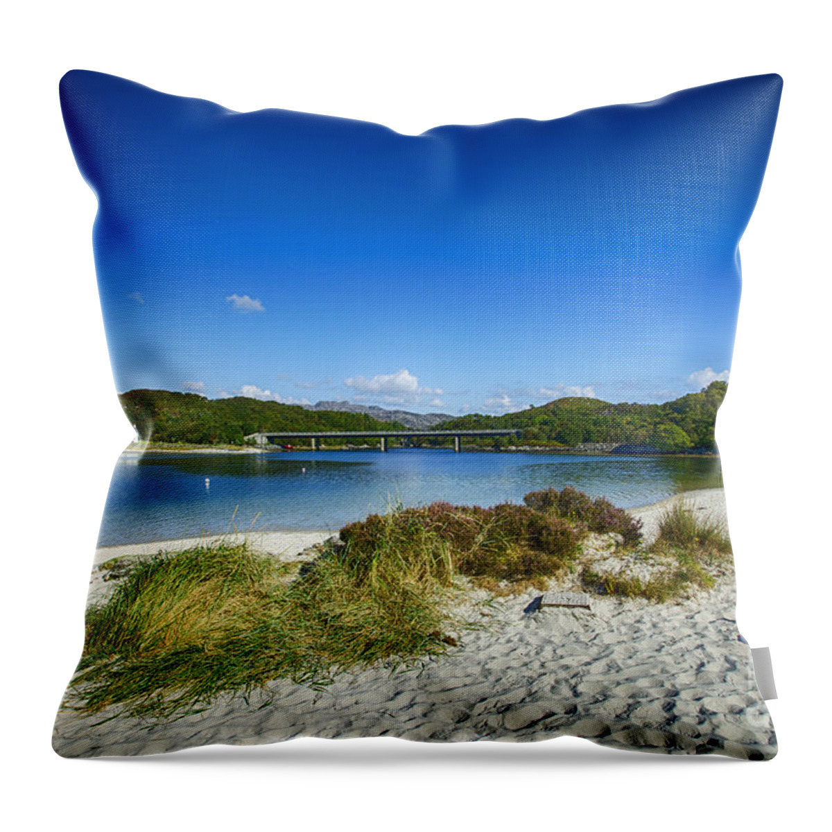 Arisaig Throw Pillow featuring the photograph Morar Beach by Chris Thaxter