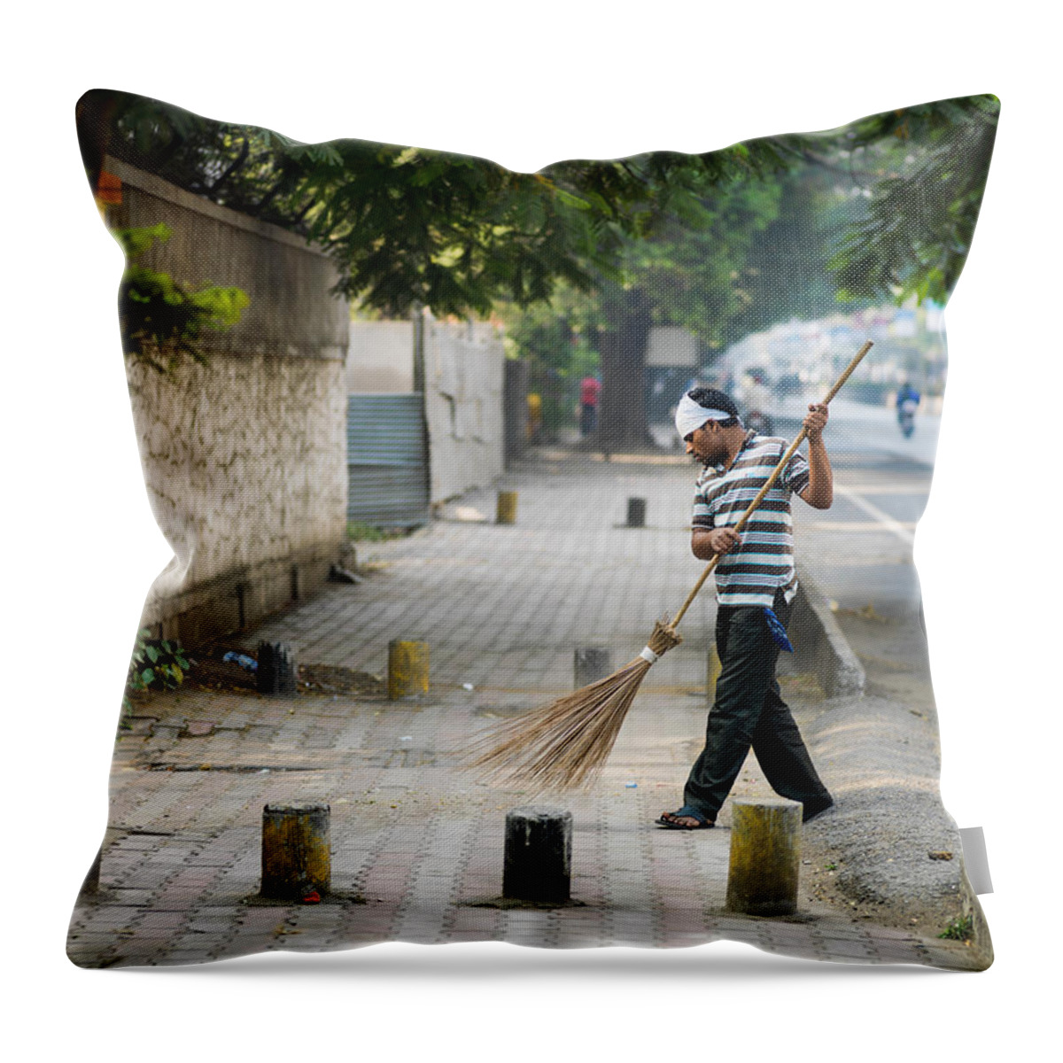 India Throw Pillow featuring the photograph Morning by Alexander Fedin