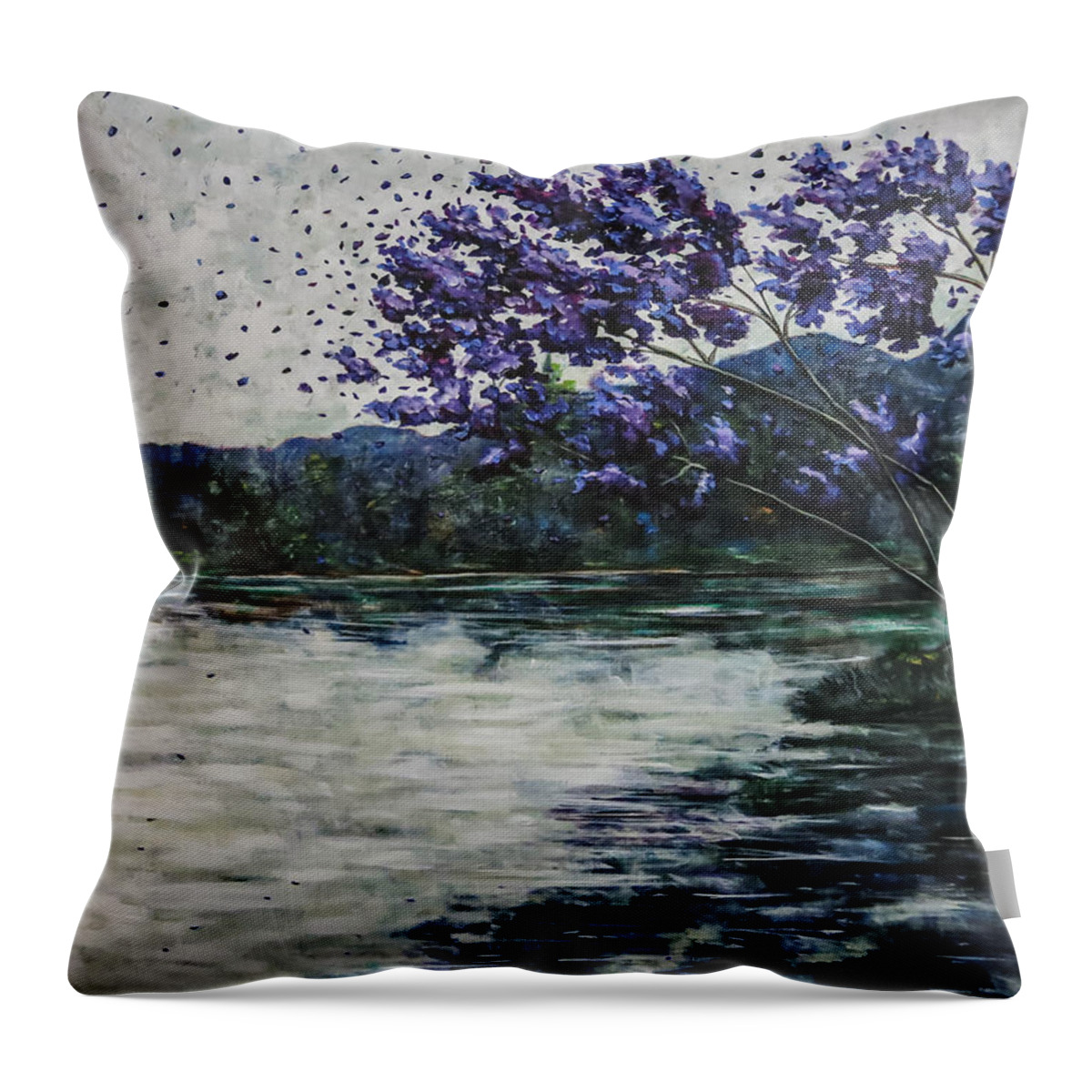 Trees Throw Pillow featuring the painting Morning Clarity by Joel Tesch