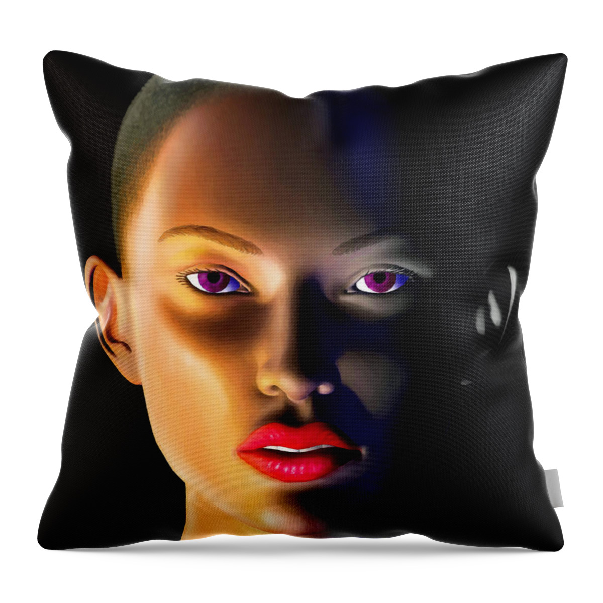 Face Throw Pillow featuring the digital art Morning Dew by Anthony Mwangi