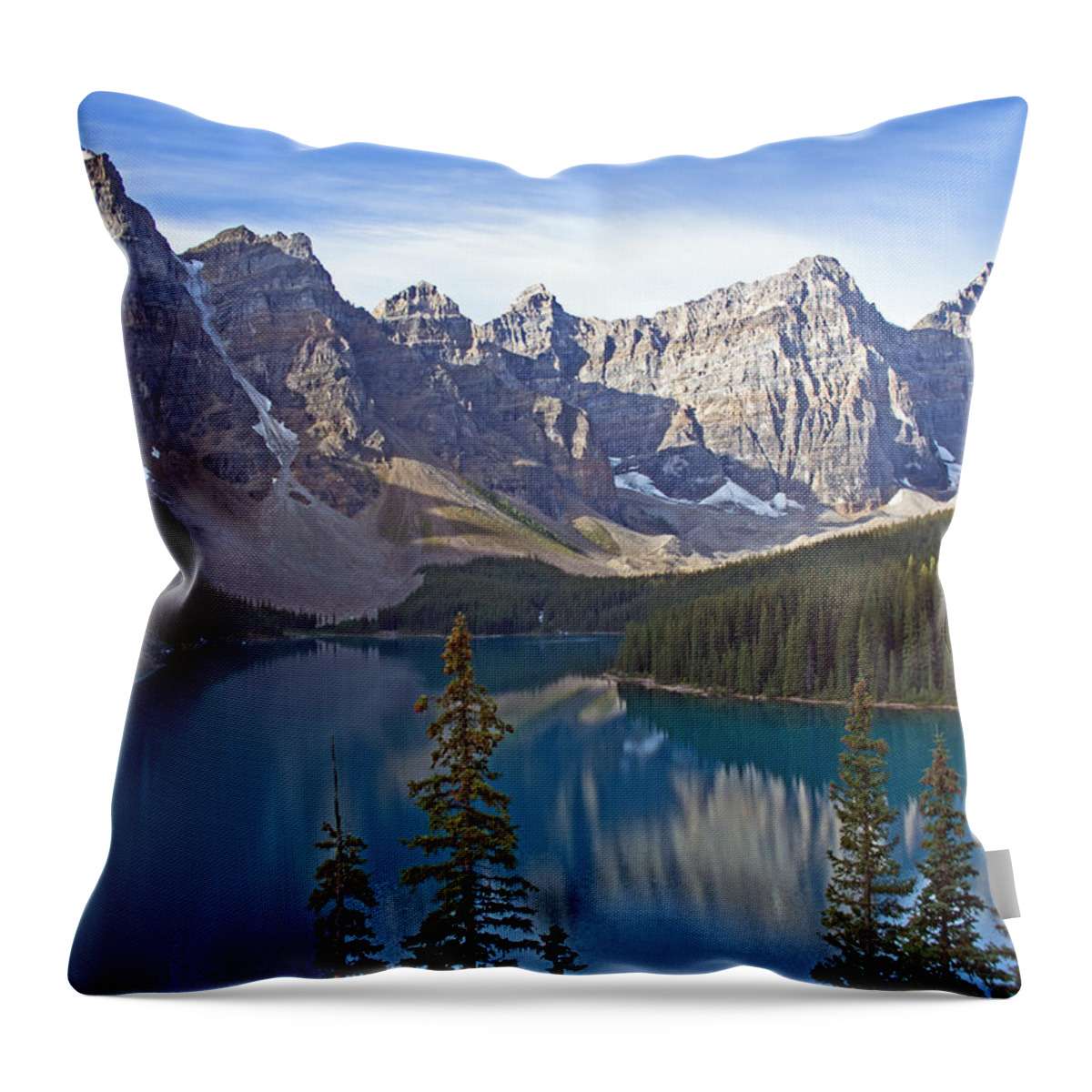 Moriane Lake Throw Pillow featuring the photograph Morning Light by Angie Schutt