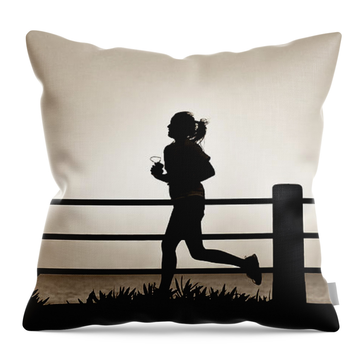 Action Throw Pillow featuring the photograph Morning Run by David Kay