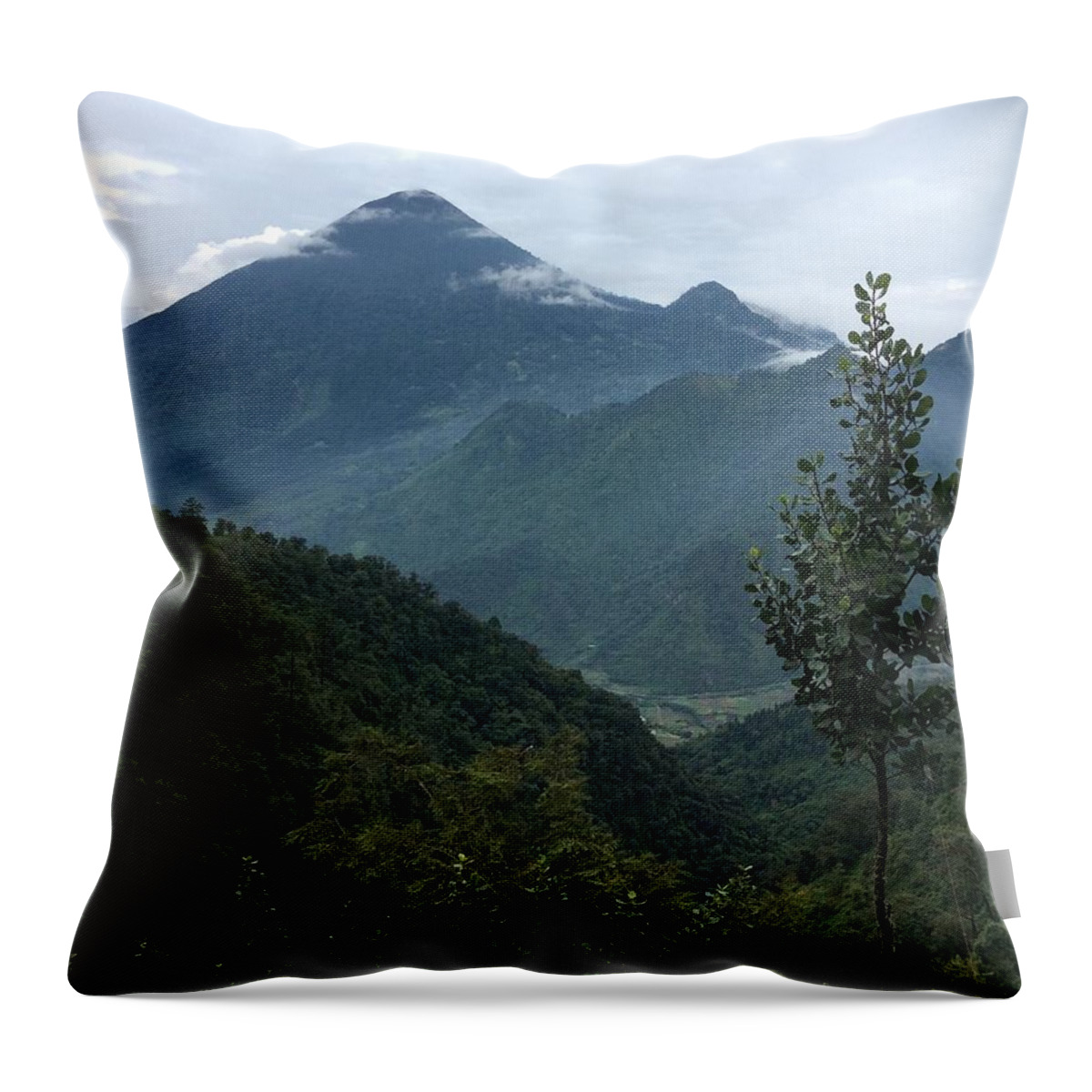 Zunil Throw Pillow featuring the photograph Down in the valley so low by Josias Tomas