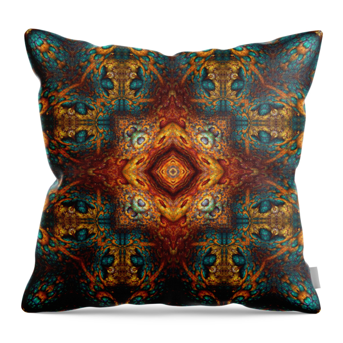 Kaleidoscope Throw Pillow featuring the digital art Moroccan Fantasy No 2 by Charmaine Zoe