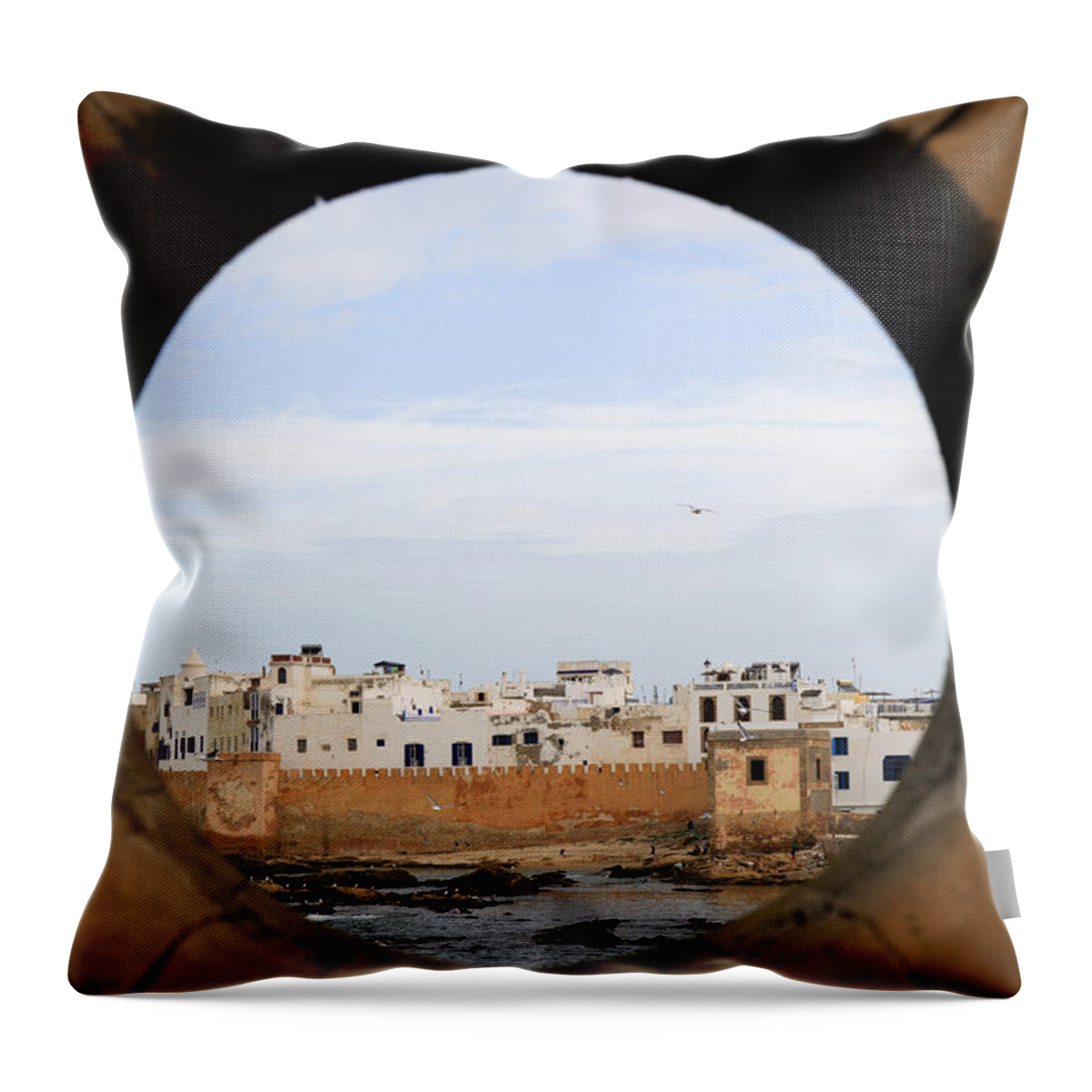 Africa Throw Pillow featuring the photograph Moroccan view by Deborah Benbrook