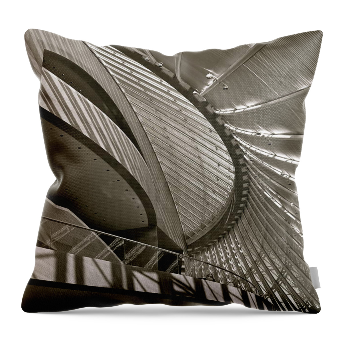 I. M. Pei Throw Pillow featuring the photograph Mort Myerson Symphony Hall Interior by John Babis