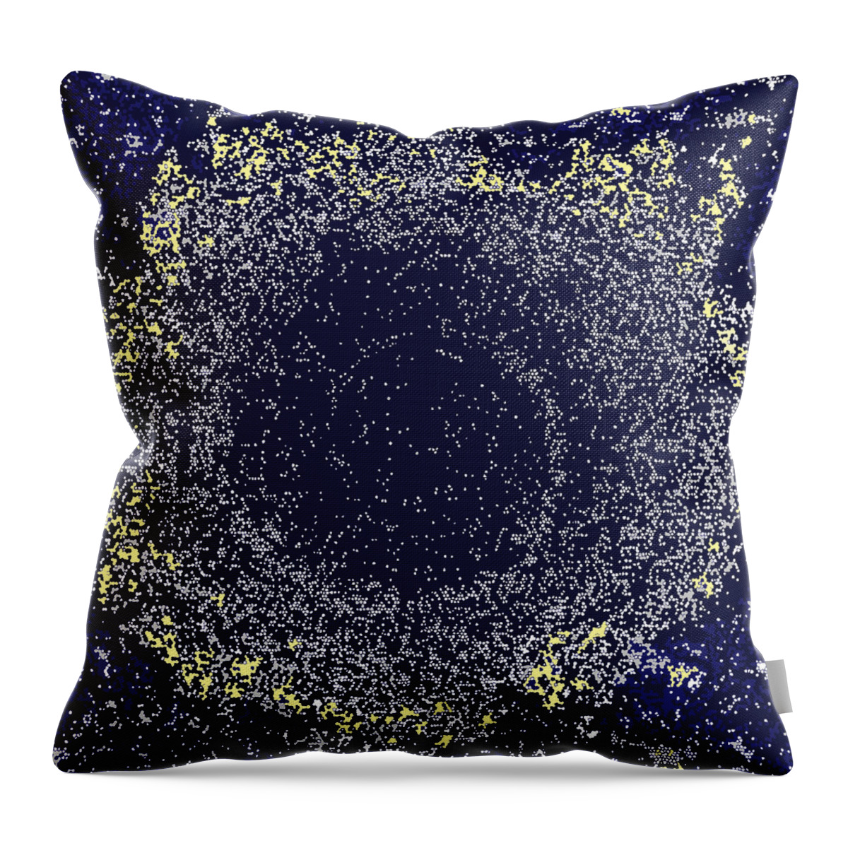 Galaxy Throw Pillow featuring the digital art Mosaic Galaxy Midnight Blue by Joy McKenzie